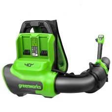 Ранцевая воздуходувка аккумуляторная Greenworks GD40BPG2, 40V, бесщеточная, с 1хАКБ 4 Ач и ЗУ (2408107UB)