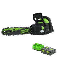 Цепная пила аккумуляторная Greenworks GD60CS25, 60V, 40 см, бесщеточная, с 2х5Ач АКБ и ЗУ
