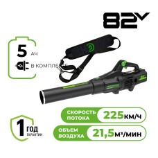 Воздуходув аккумуляторный Greenworks Арт. 2407007UB, 82V, бесщеточный, с 1хАКБ 5 Ач и ЗУ