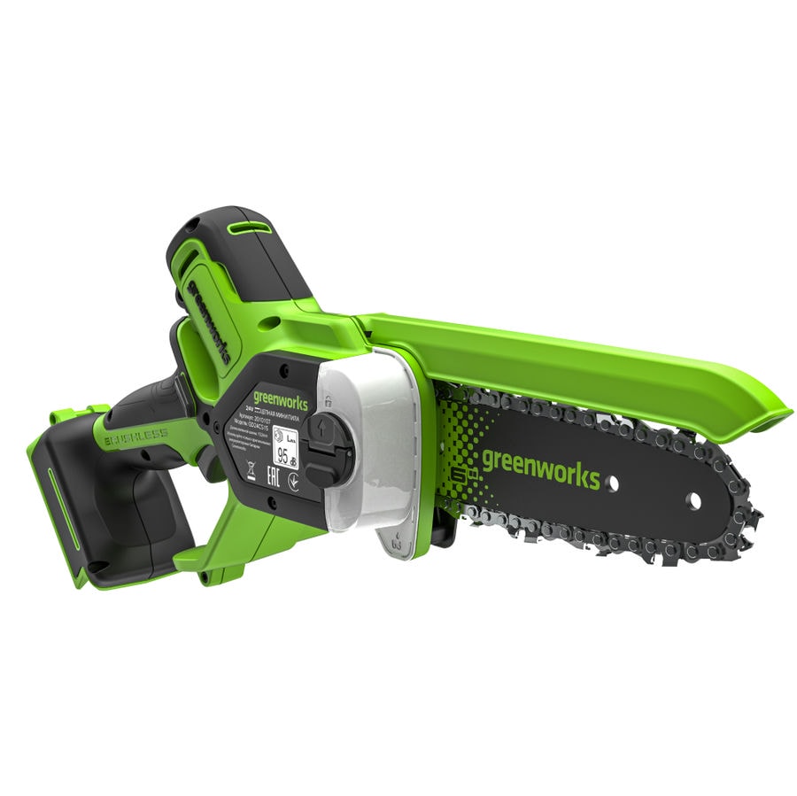 Цепная мини пила аккумуляторная Greenworks GD24CS15, 24V, 15см, бесщеточная, с автоматической смазкой цепи, без АКБ и ЗУ (2010107)