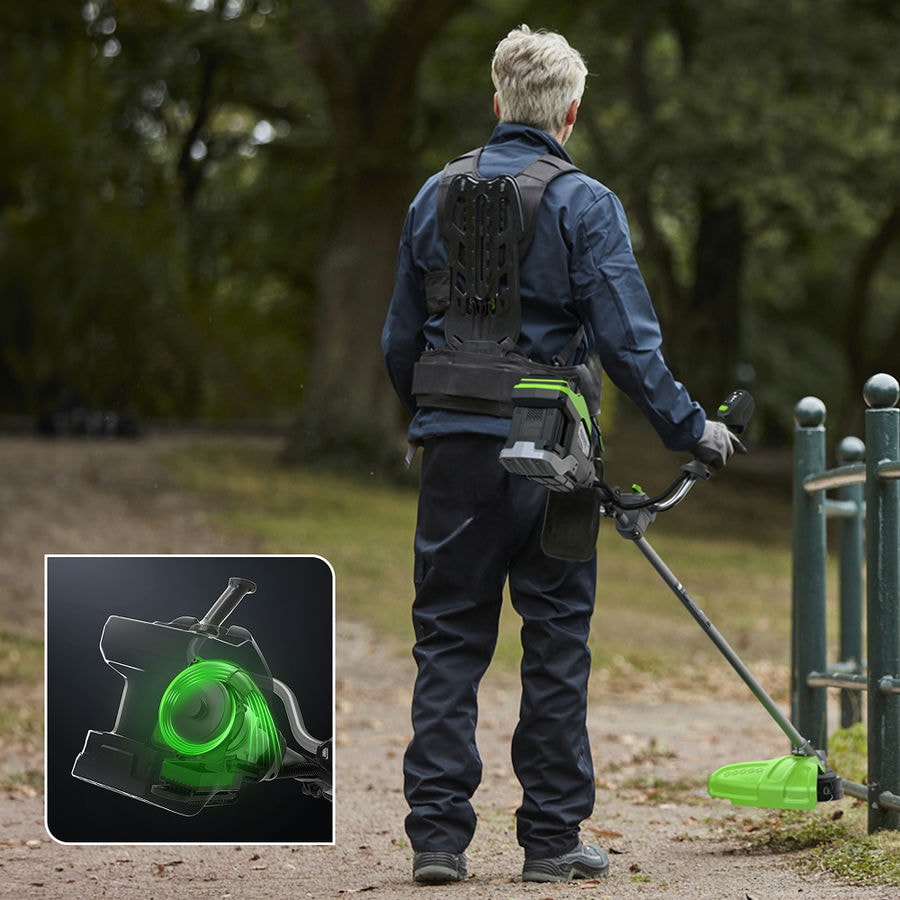 Триммер аккумуляторный Greenworks TB201H, Арт. 2112407, 82V, 2,0 кВт, 46 см, c трехлопастным ножом и кусторезом, бесщеточный, без АКБ и ЗУ