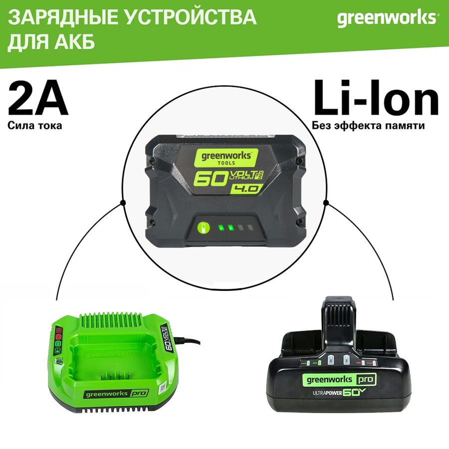 Совместимые зарядные устройства Greenworks 60V