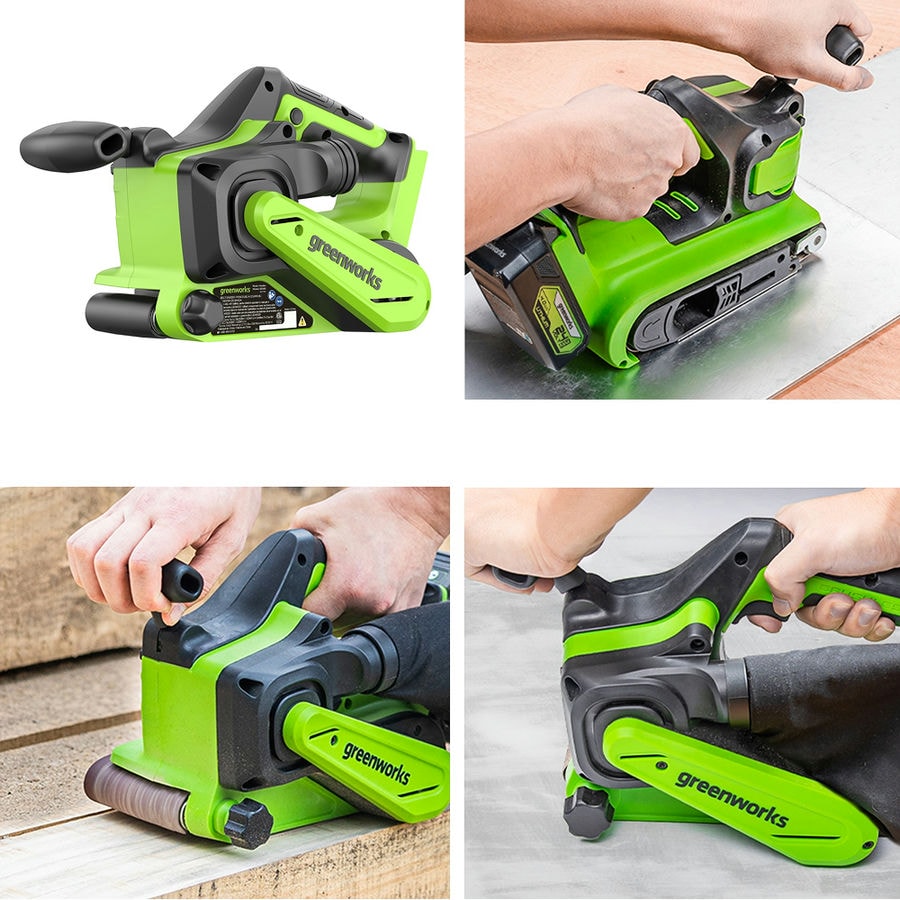 Ленточная шлифовальная машина акк. Greenworks G24BS, 24V, б/щет, 75х457мм, 259 м/мин,1х2Ач, ЗУ, кор (3100607CUA)