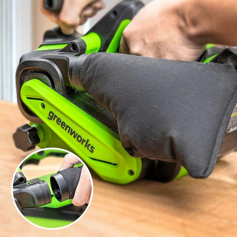 Ленточная шлифовальная машина акк. Greenworks G24BS, 24V, б/щет, 75х457мм, 259 м/мин,1х2Ач, ЗУ, кор (3100607CUA)