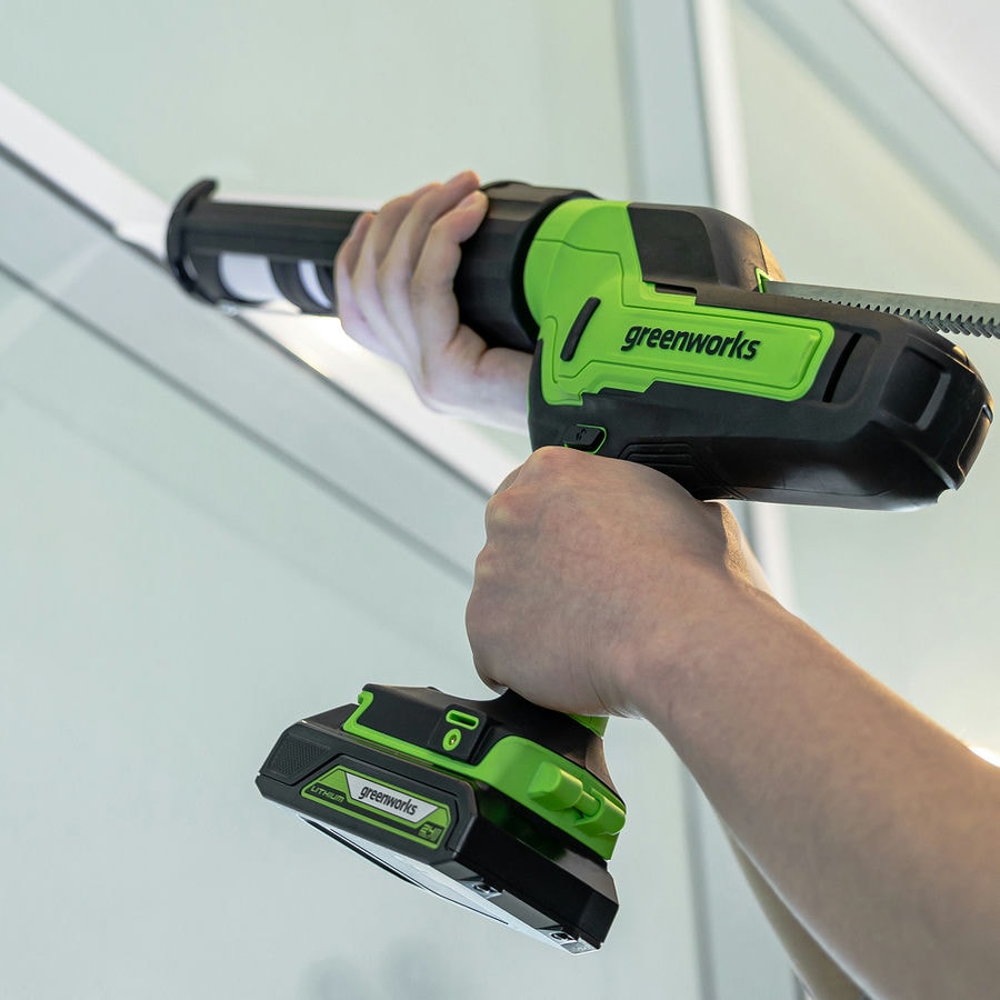 Пистолет для герметиков акк. Greenworks G24CAU, 24V, макс 310 мл, 1400–2900Н,1-10 мм/с, c 1хАКБ 2Ач и ЗУ (3501707UA)