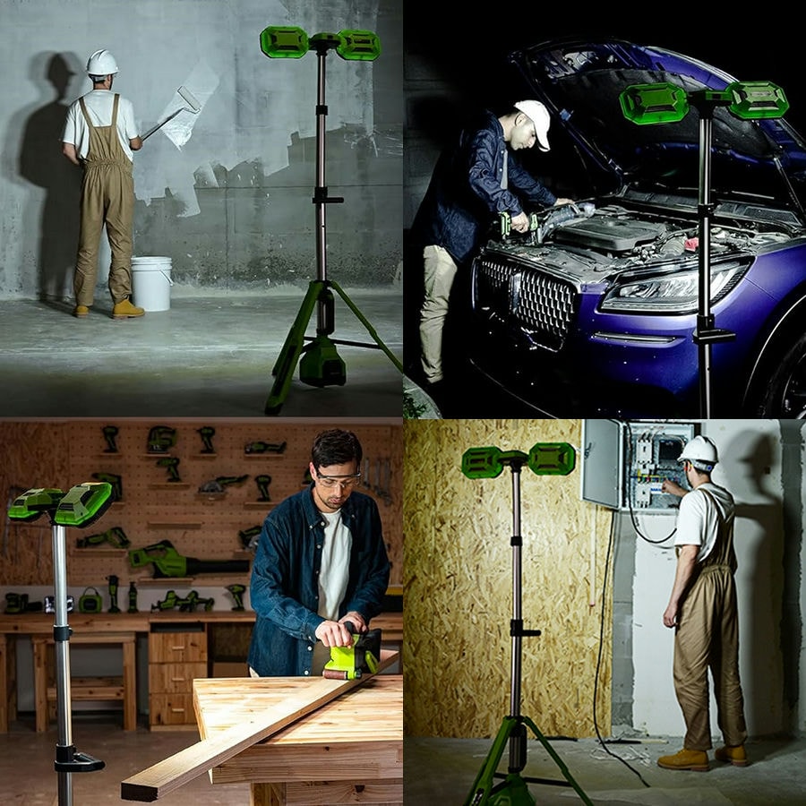Мачта осветительная аккумуляторная Greenworks, Арт. 3503207, 24V /110-240V, 3000 лм, без АКБ и ЗУ