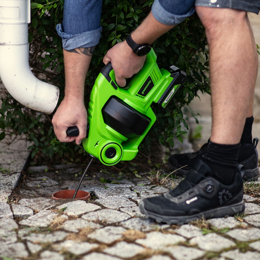 Трос сантехнический аккумуляторный Greenworks, Арт. 3707307, 24V, без АКБ и ЗУ