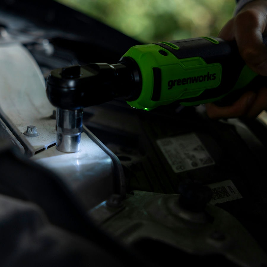 Гайковерт-трещотка Greenworks GD24RW, 24V, бесщеточная, 1/2, 80Нм, редуктор 70 мм, без АКБ и ЗУ с сумкой, арт. 3804007