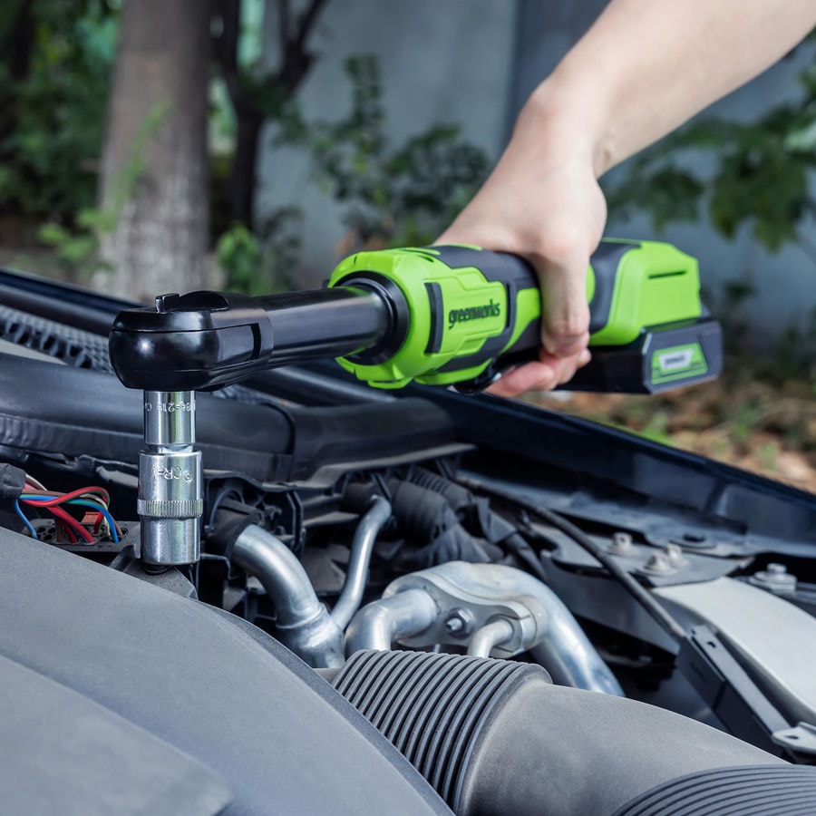 Гайковерт-трещотка Greenworks GD24RWX удлиненная, 24V, бесщеточная, 1/2, 80Нм, редуктор 170 мм, без АКБ и ЗУ с сумкой, арт. 3804207